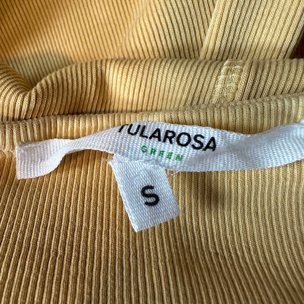 Tularosa Butter Yellow Ribbed Midi Tank Dress SMALL Bodycon Cotton Revolve $168 - Picture 6 of 9
